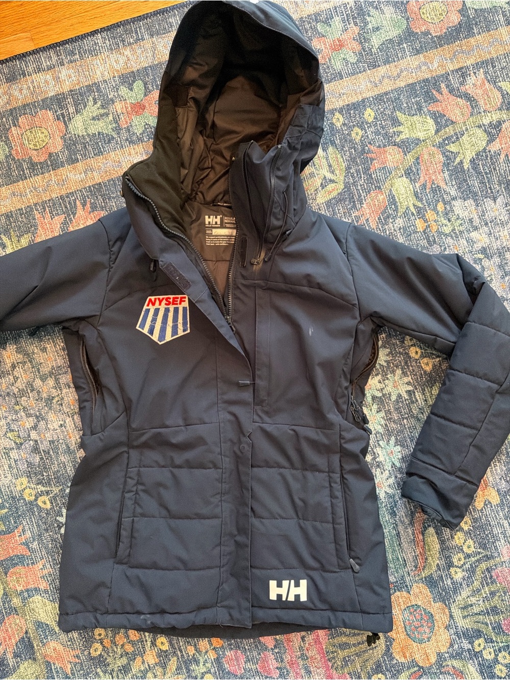 Helly Hansen NYSEF Navy Quilted Insulated Hooded Puffer Jacket